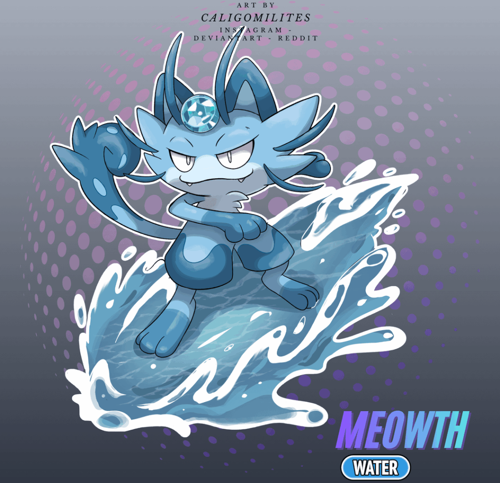 Gen 10 Regional Meowth - Water Type Meowth