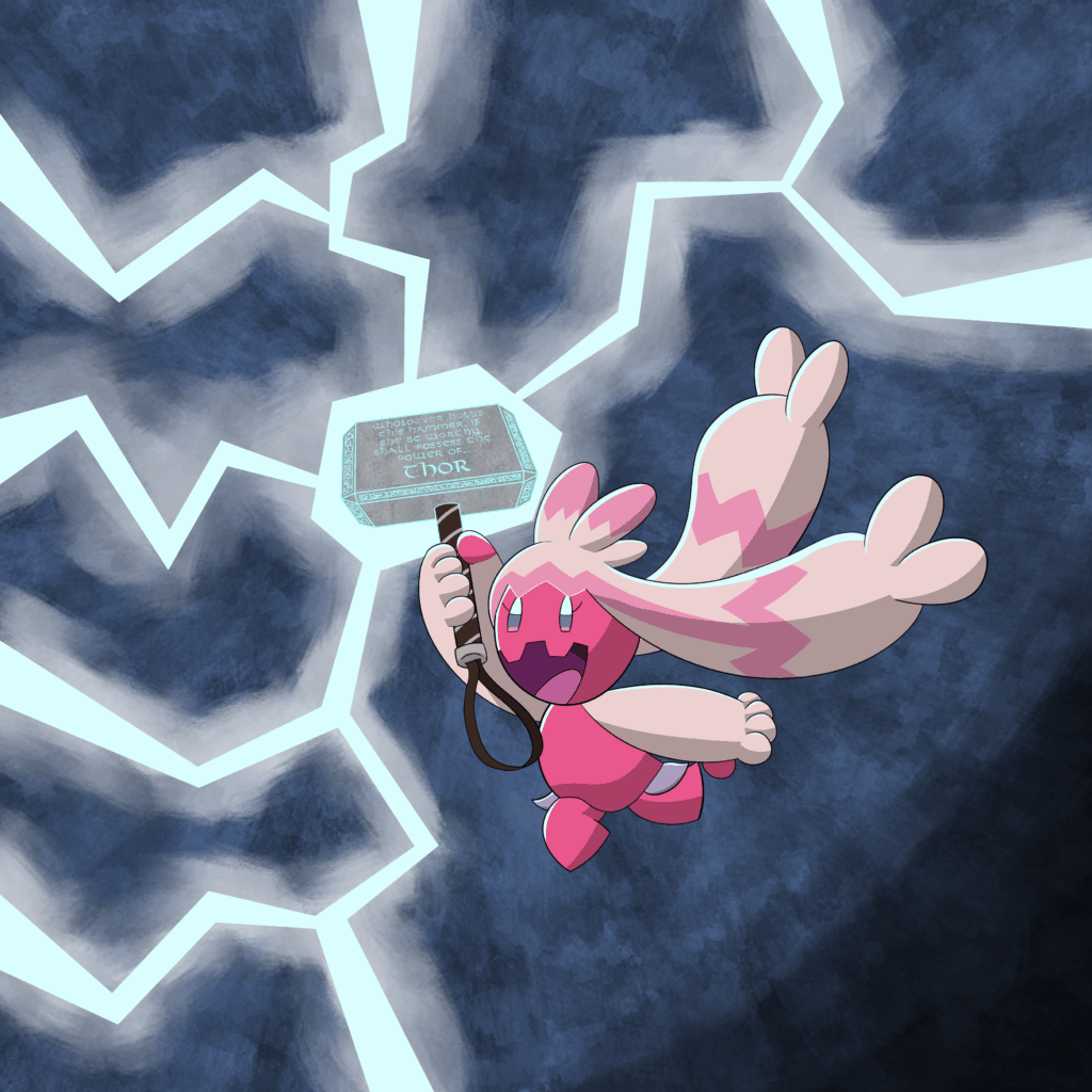 Tinkaton Mega evolution - she stays the same, but upgrades to a more powerful hammer (Electric/Fairy)