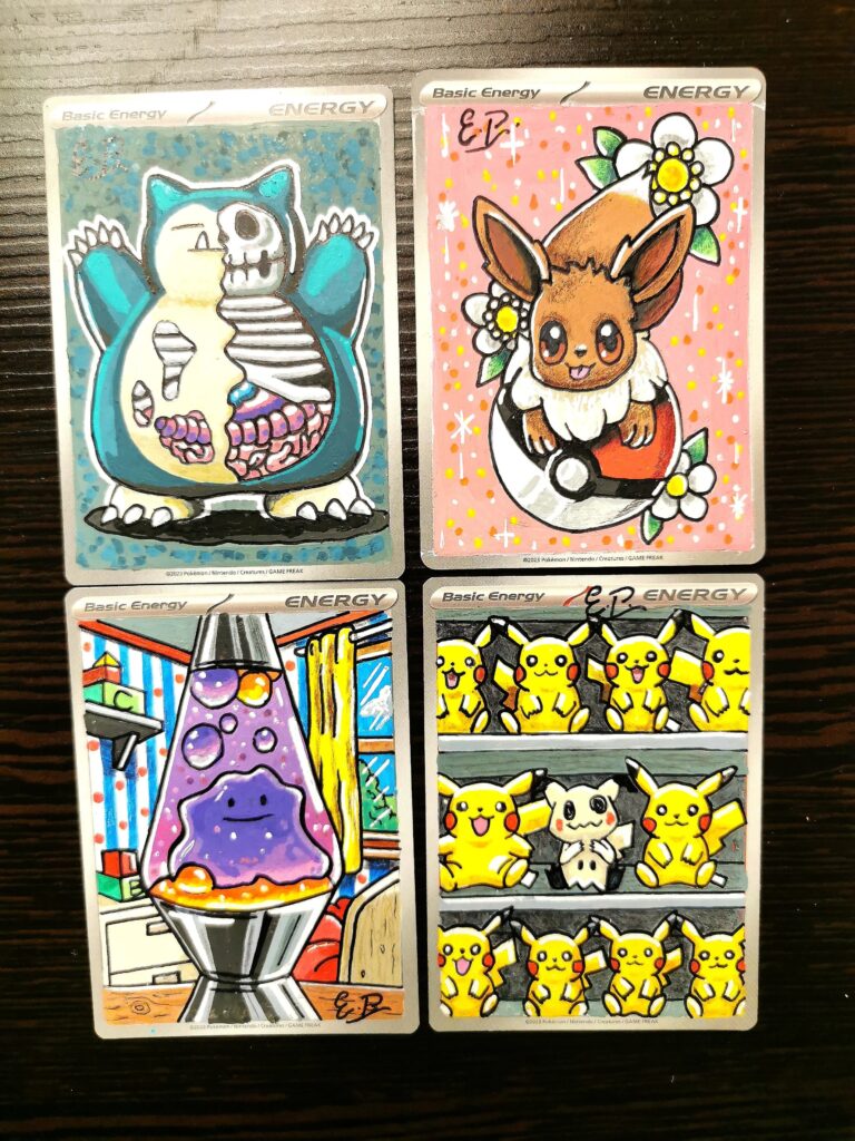 (OC) A few more customs cards i made while working away — doing what I could with basic materials
