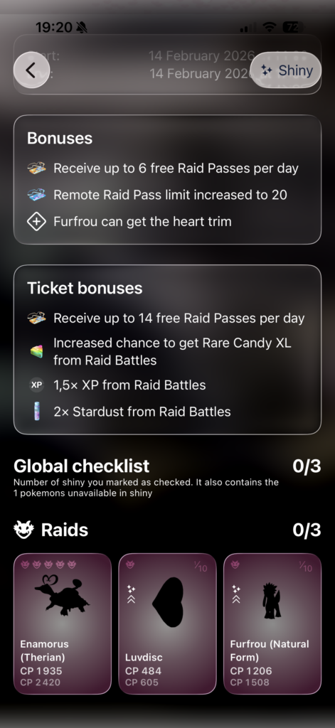 Enamourous Raid day Checklist
