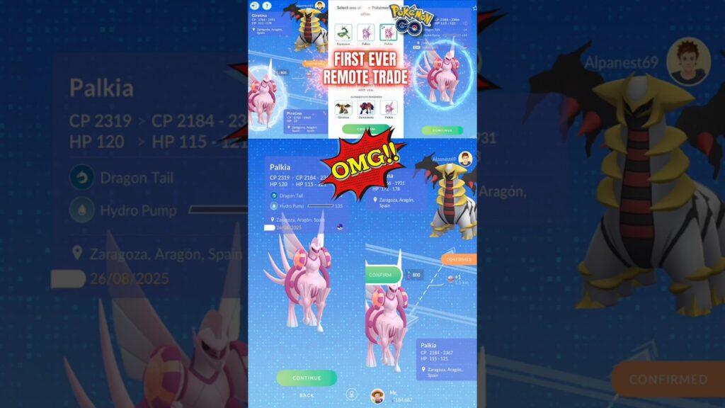 World First Remote Trade in Pokemon Go #pokemon #pokemongo #youtubeshorts