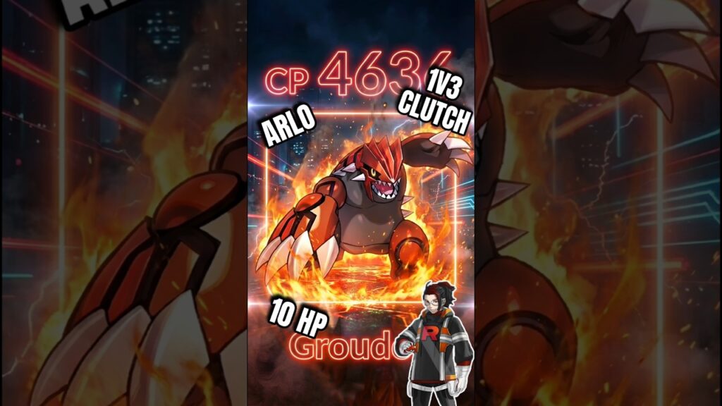 Insane 10 HP Groudon 1v3 Clutches Arlo #pokemon #pokemongo #youtubeshorts #groudon