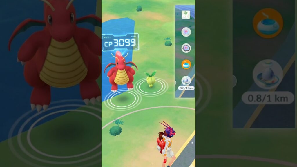 Found High Cp Dragonite in Isolated Place #shorts #rare #dragonite #ultragoo #catch #spawn #pokemon