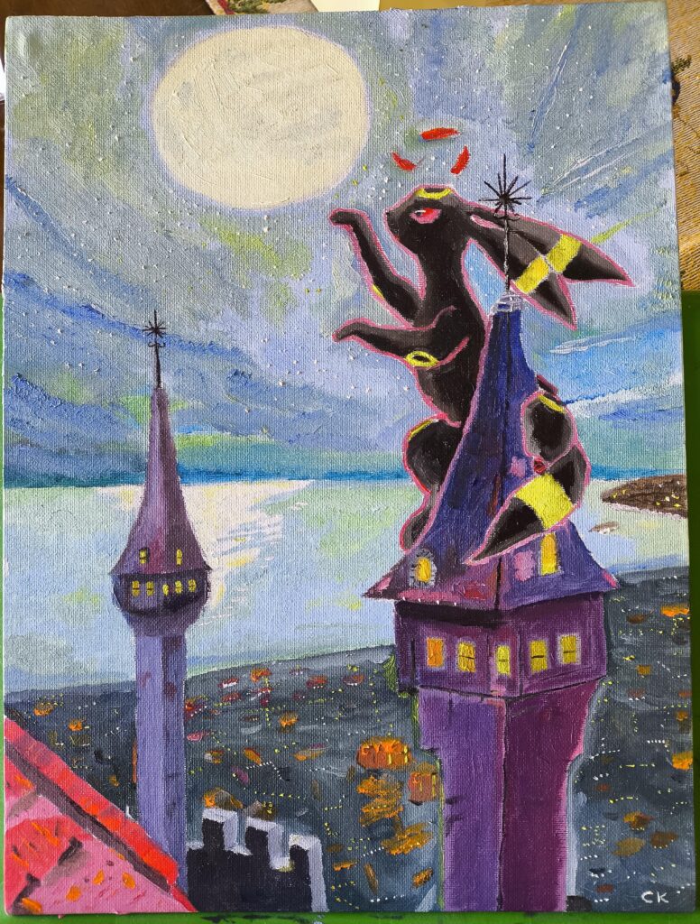Umbreon oil painting