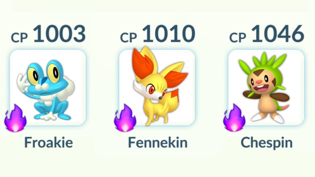 using *NEW* Shadow (Froakie, Fennekin, Chespin) Team in Pokemon GO.