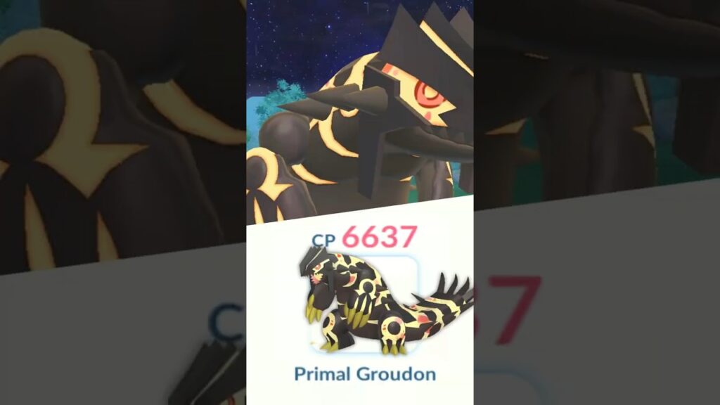 1.1 hp Shiny Mega Groudon vs grunt In Pokemon GO
