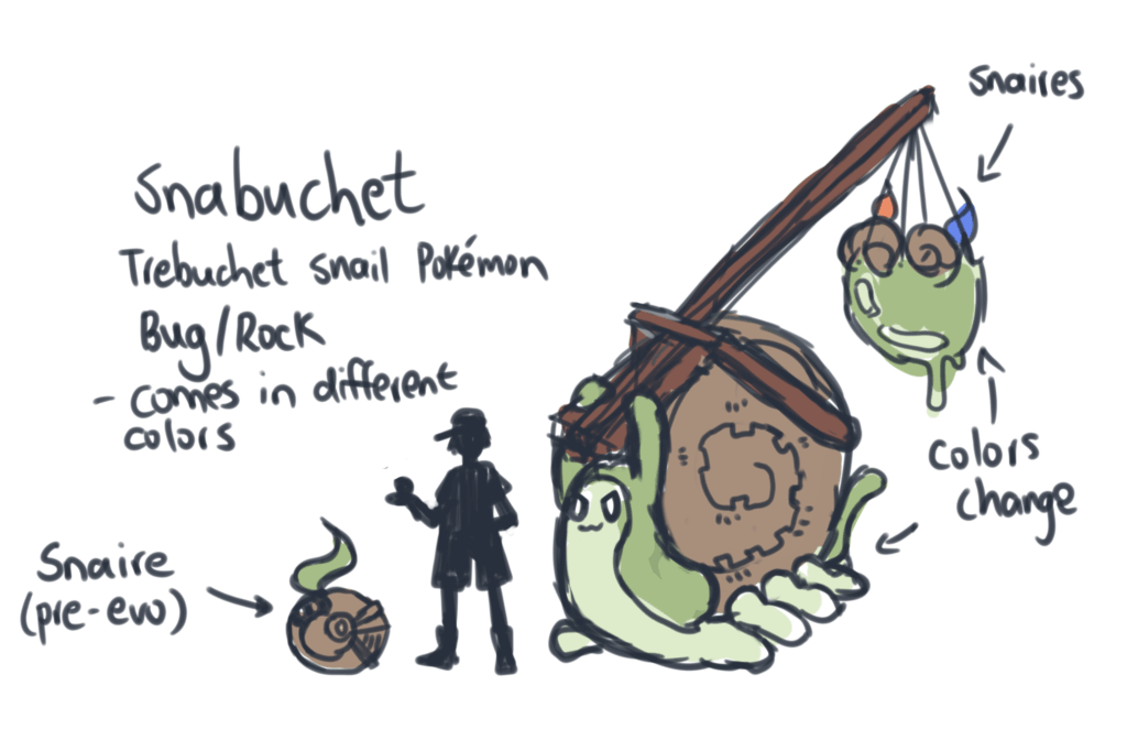 I MadeThis Snail Trebuchet Fakemon Inspired by a Sam O'Nella Video Throwaway Joke