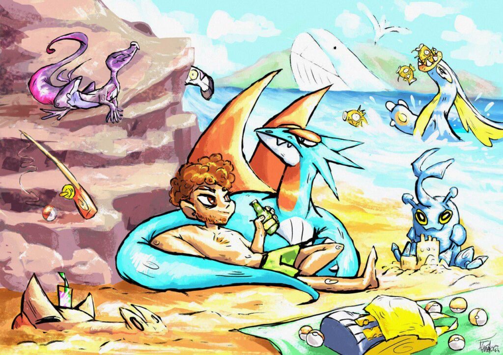[OC] Pokémon team at the beach