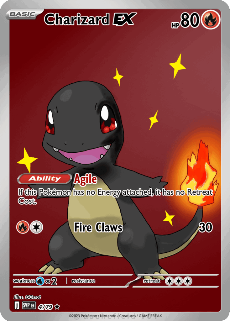 I made a new Shiny charmander card.