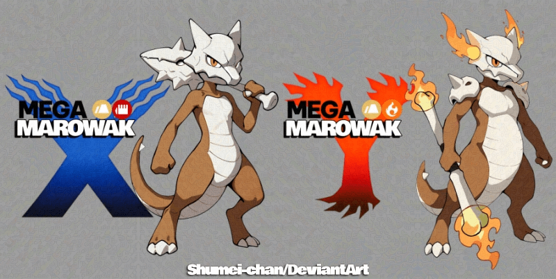 Mega X and Y Marowak Evolution Concept [OC]