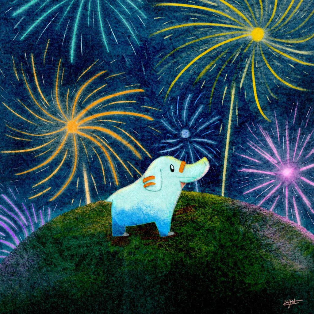 Drawn as a gift for a friend who loves Phanpy 🎆🎇✨