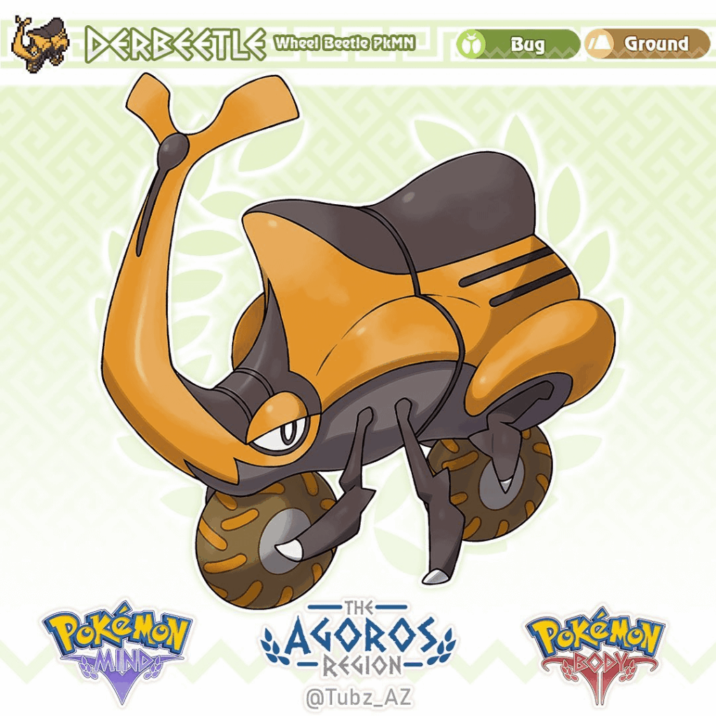 Derbeetle wheel beetle Pokémon by tubz_az