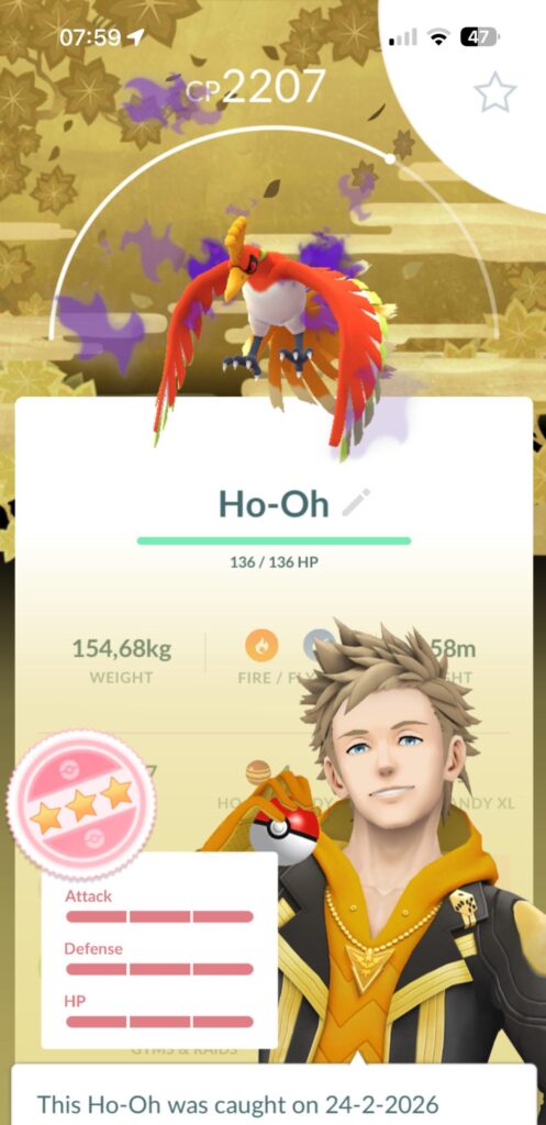How rare is this hundo shadow Ho oh with background?