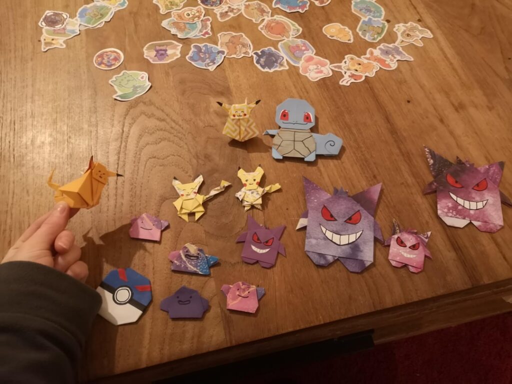 Decorations for a Pokémon LAN Party (I made the Origami)