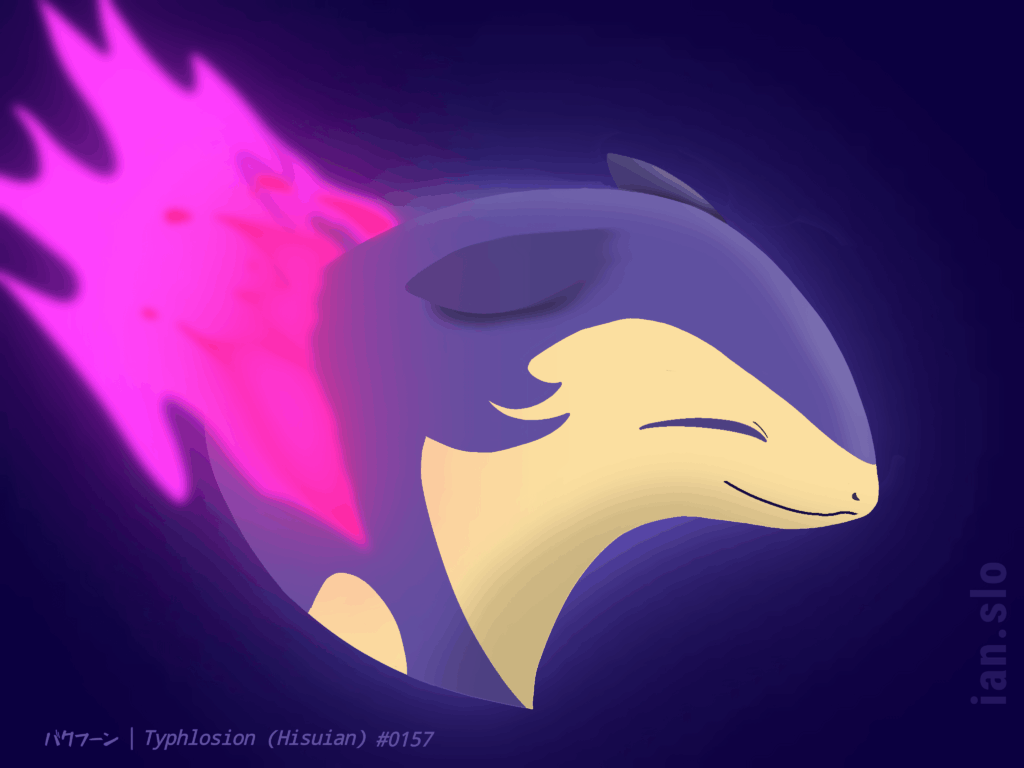 Typhlosion Hisuian form Digital Art