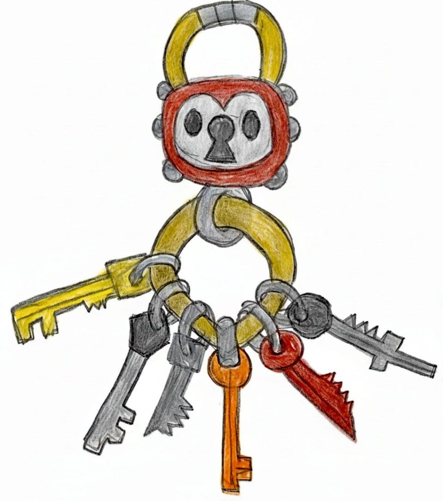 Masterlock: El Pokémon Cerrajero Tipo: Acero/Hada "Pokémon contraparte de klefki"