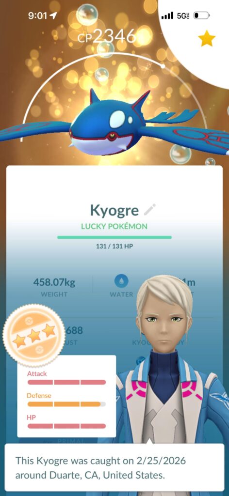 Functional Kyogre Hundo?