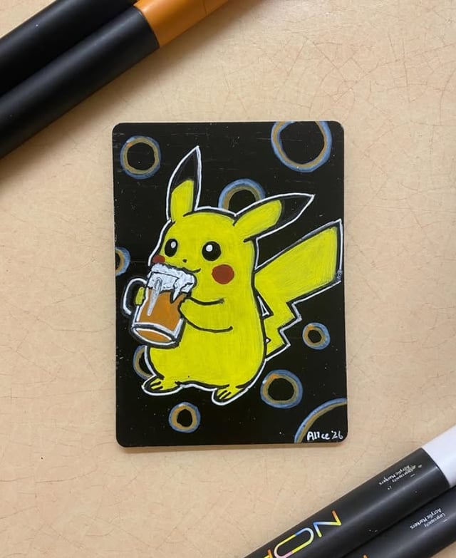I have been drawing some pokemon cards lately :)