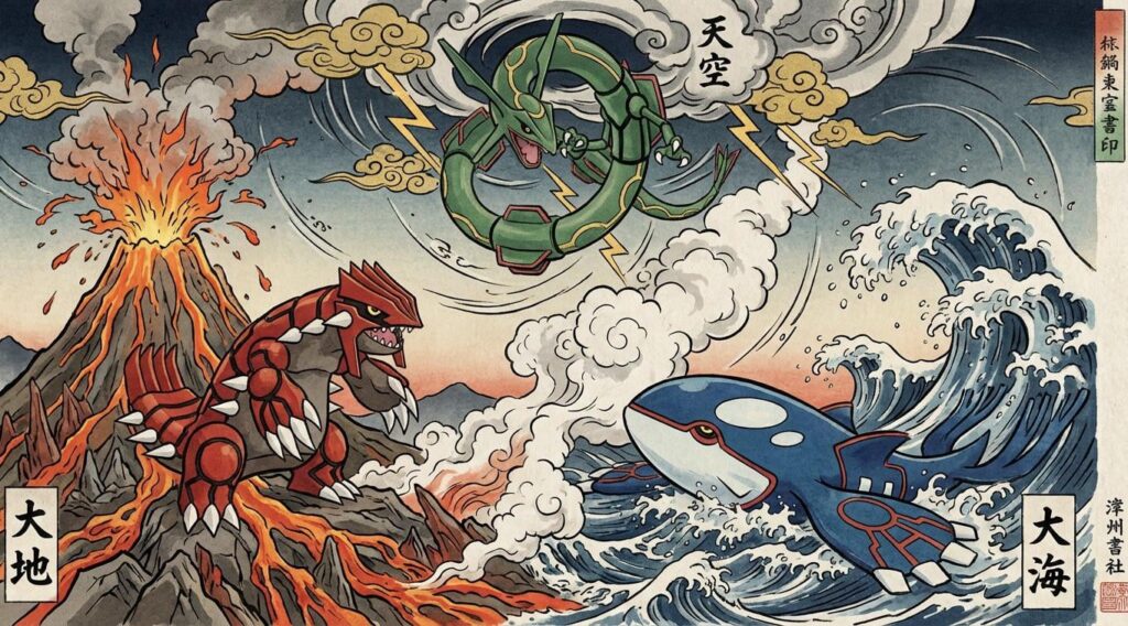 [OC] Pokemon Weather Trio Art — Ukiyo-e