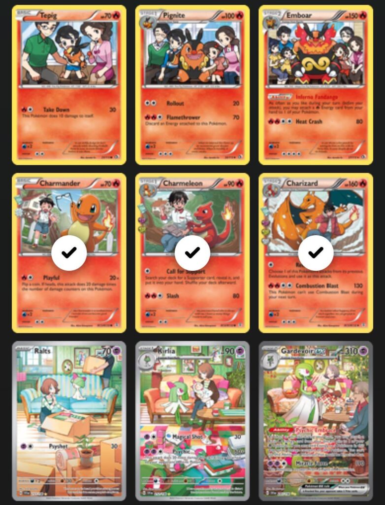 Looking for cards that show Pokémon growing old with trainer?