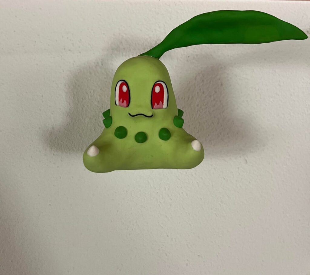 (OC) Chikorita Handsculpted FIMO Wall Hook