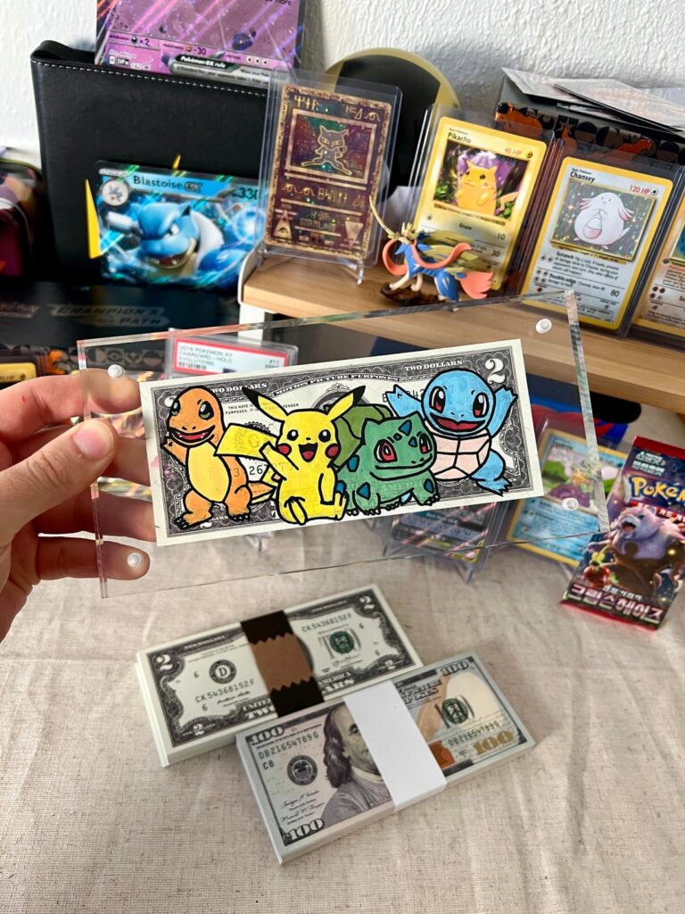 Turning Pokemon nostalgia into art on dollar bills. What do you guys think?