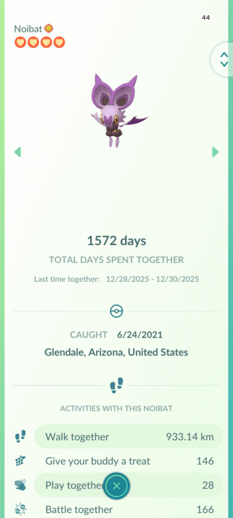 The amount of time I went inactive. Poor noibat was alone for over 4 years