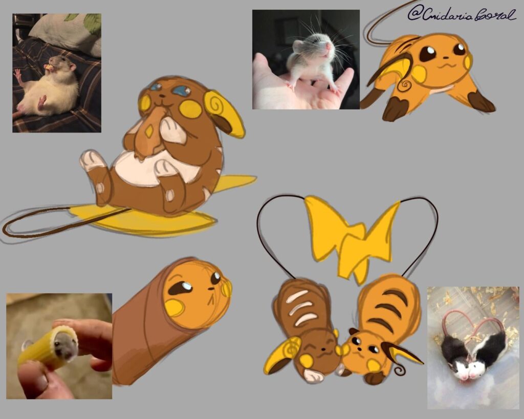 Drawing rat pictures like raichu