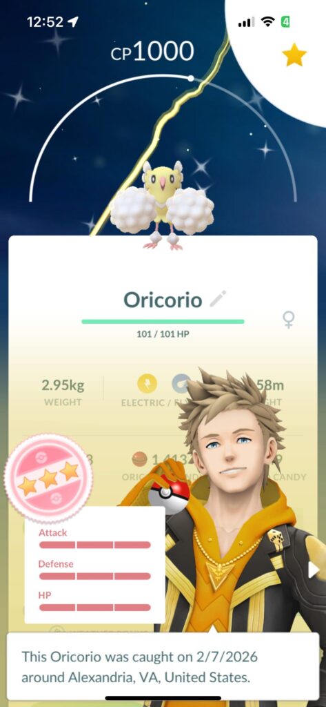 No idea what this Pokemon sounds like, but I fathom it’s nothing resembling the screech I squawked when I appraised her 🤣 🤩