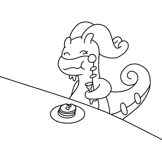 Goodra eating pancakes