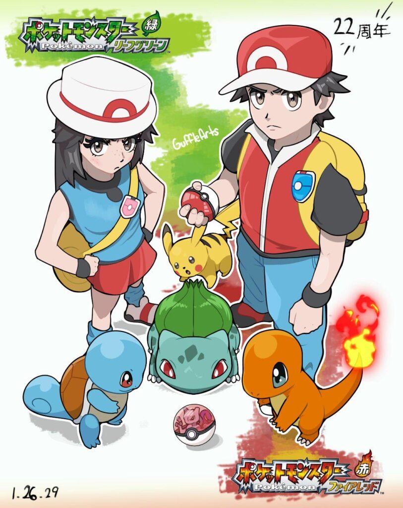 [OC] A little late, but I wanted to show my Firered & Leafgreen anniversary art!