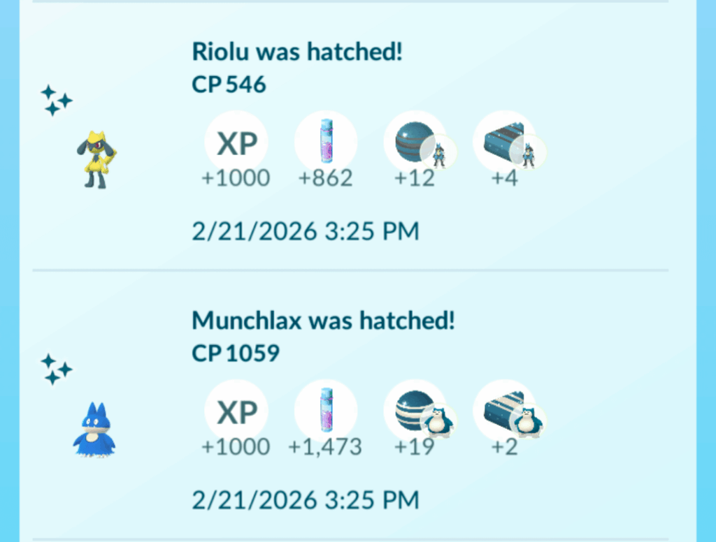 I just hatched back to back shinies into the level up. It's a good day for pogo