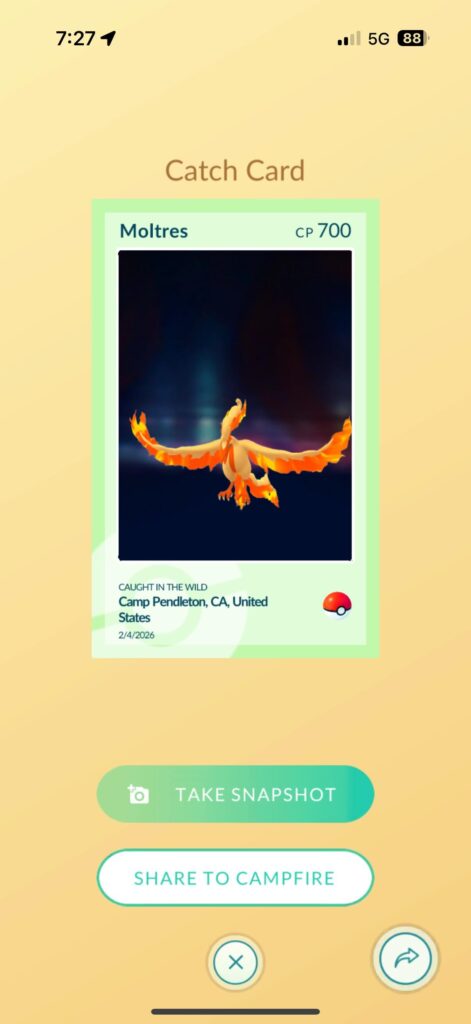 My first Legendary catch!