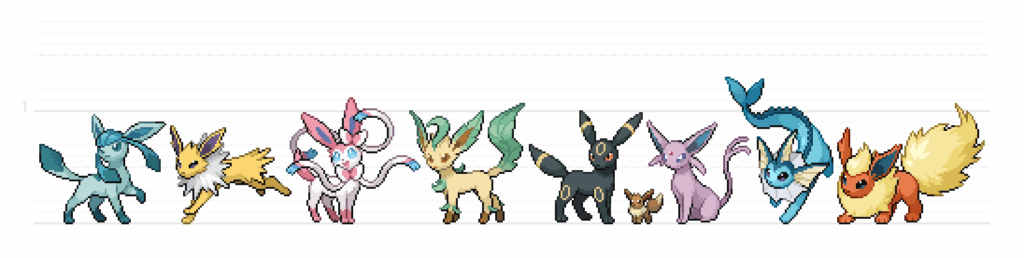 Real Size Dex: Eeveelutions