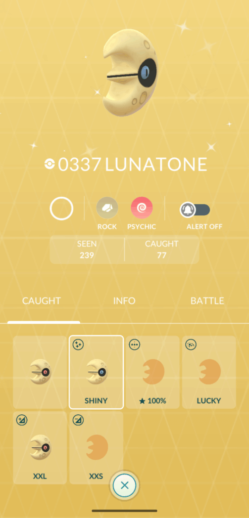 Finally caught a Shiny Lunatone!