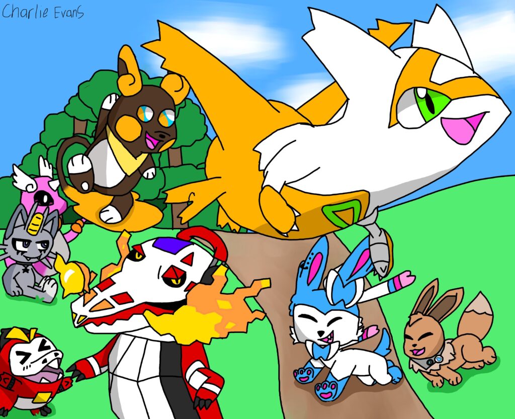 I drew my pokemon scarlet team and I'm so proud of myself