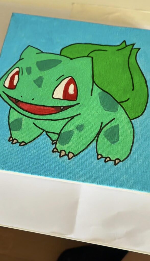 Decided to paint all 151 original Pokémon on 15x15cm canvases. Here is #001 Bulbasaur to start the journey! 🌿