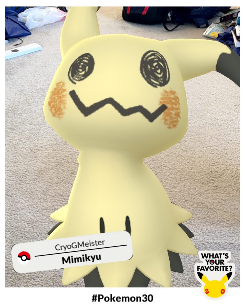 Mimikyu Makes an appearance in what’s your favorite Pokémon?