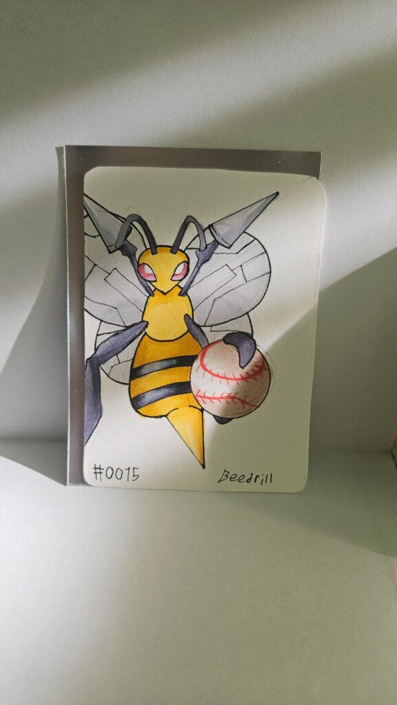 Got so bored I drew Beedrill doing the eagle meme.