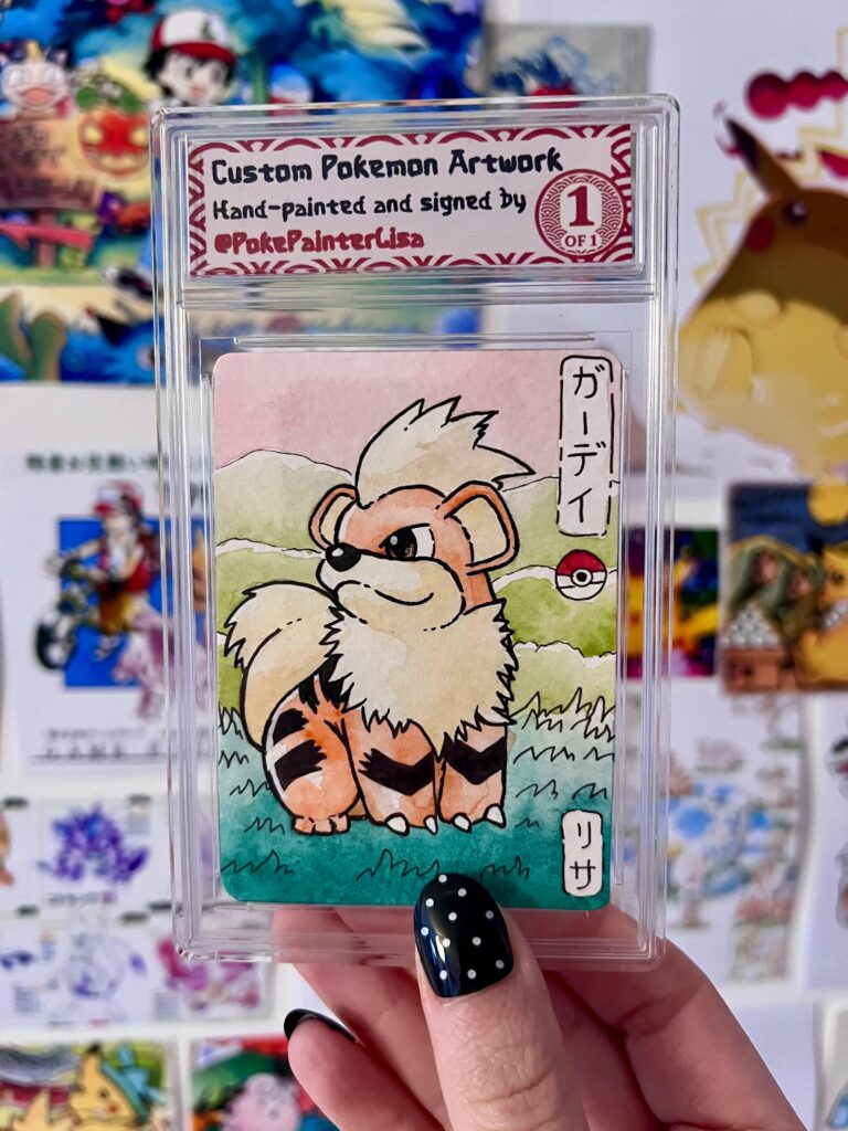 [OC] I painted a Growlithe! ❤️🐾