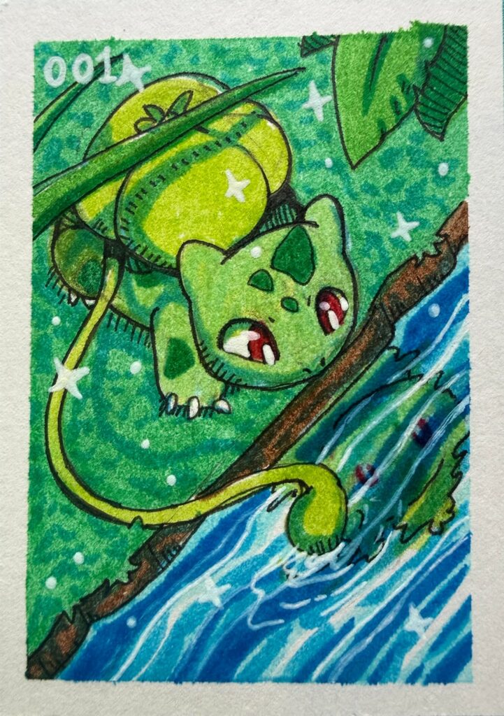Bulbasaur line art cards