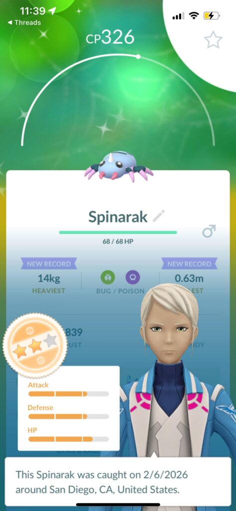 Shiny spinarak is so cute
