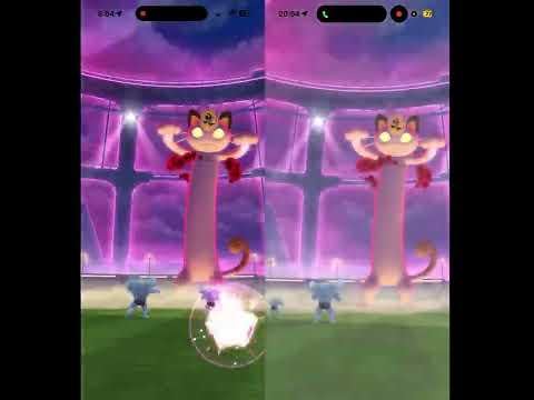 Gigantamax Meowth Duo 🍄, AE: 👾, Cloudy, Max Helpers, AoE: Night Slash/Body Slam