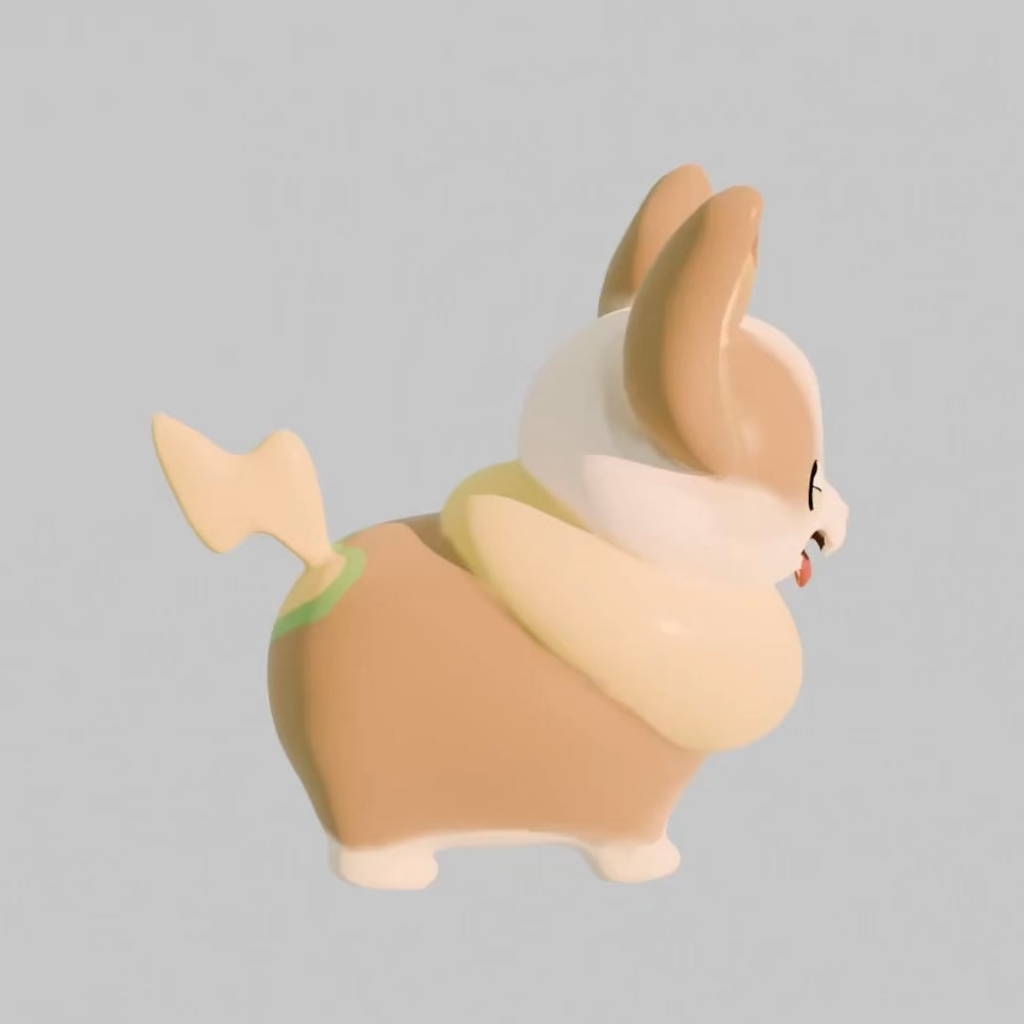 [OC] my first time 3D sculpting!! i made my fav pokemon: yamper !!