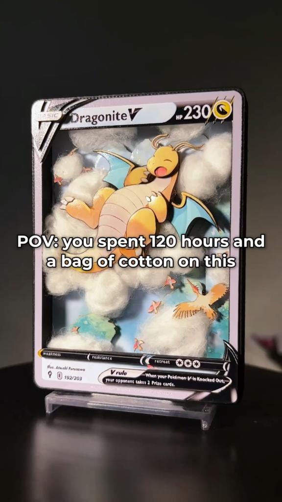 I built clouds for Dragonite using cotton, what you think?