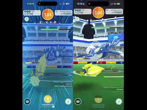 Primal Kyogre Duo, Level 40 Team, No Weather Boost, No Adventure Effect, Waterfall/Surf