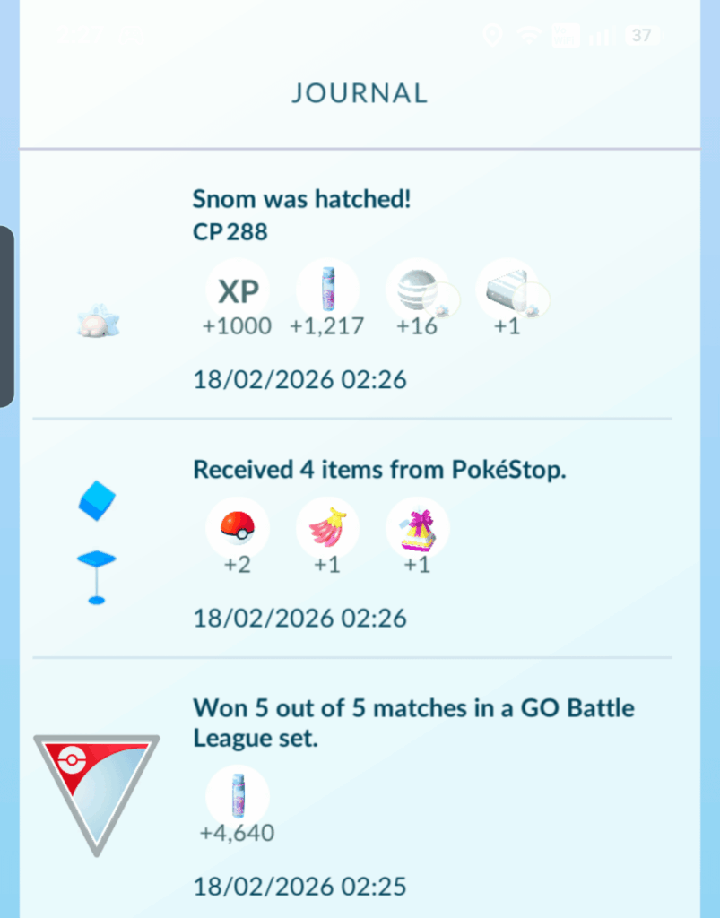 Spun a golden pokestop, it awarded many pokeballs and a gim coin, but the journal doesn't show it. Even the pokemon screen doesn't show that I got the coin. Please check if the journal shows the rewards accuracy after spinning a golden pokestop.