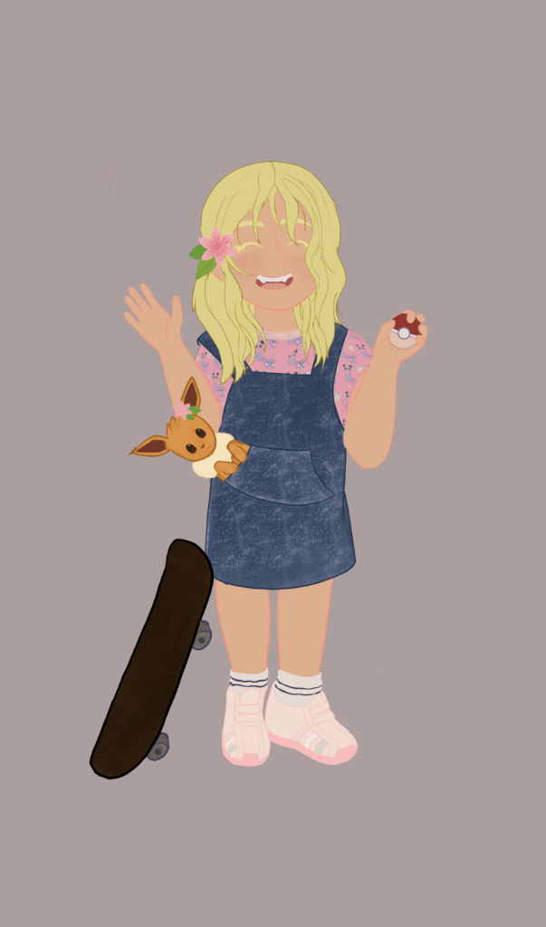 My lovely fiancée as a Pokémon trainer starting her journey (OC)