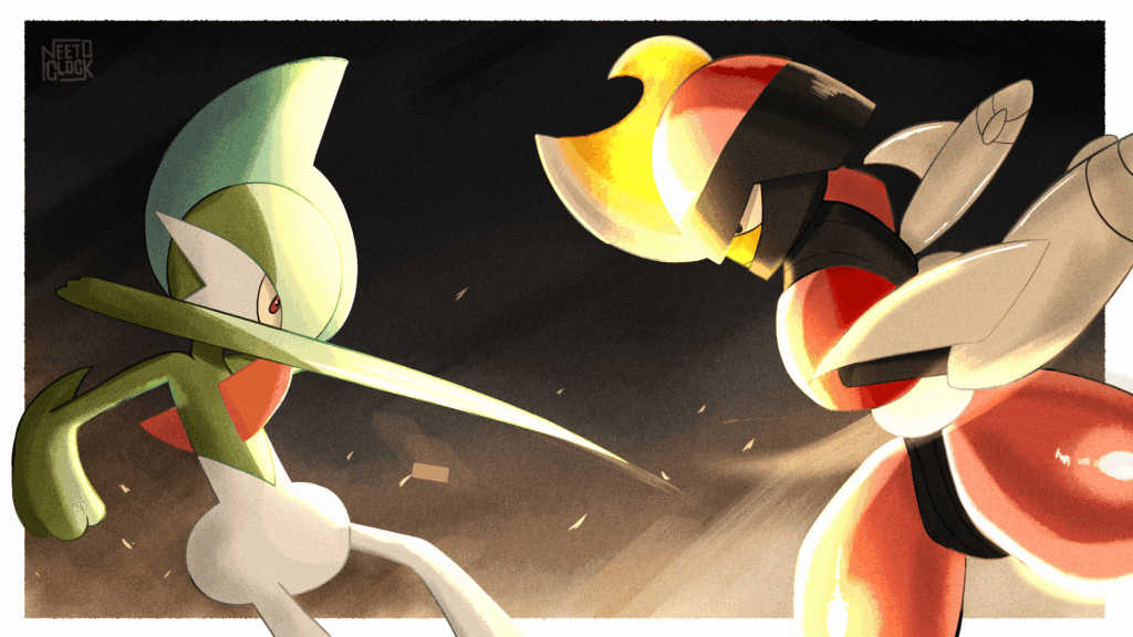 [OC] Gallade and Bisharp in a heated battle!