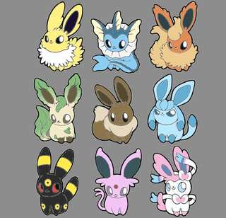 Found an online coloring page and made alternate shinies for the eeveeolutions!